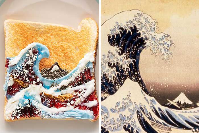 食べられるアート？ 葛飾北斎・モネなど世界の名画を「食パン」に再現！