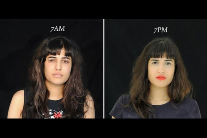 朝7時と夜7時で「人の外見」はここまで変わる！10枚の検証写真で判明