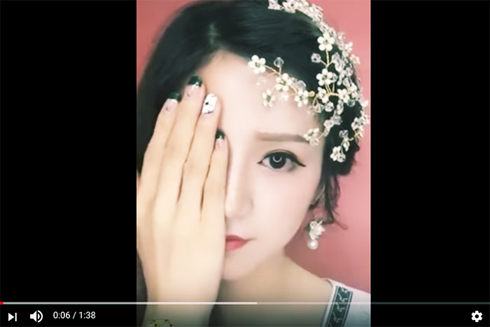 顔の半分だけメイクする「半化粧」ブーム到来、あまりの別人ぶりに唖然…