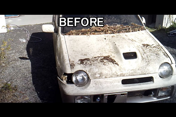 高圧洗浄機 vs.５年以上も放置された車。果たしてどこまでキレイになる？