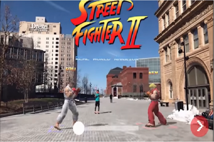 街中で波動拳が打てる！ ついにＡＲ『ストリートファイターⅡ』が登場♪