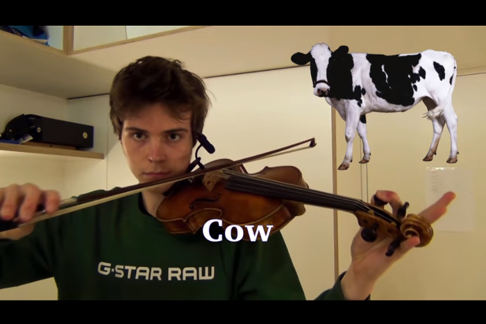 牛、カモメ、象、キリギリス…ヴァイオリンで動物の鳴き声を再現する少年が凄い！