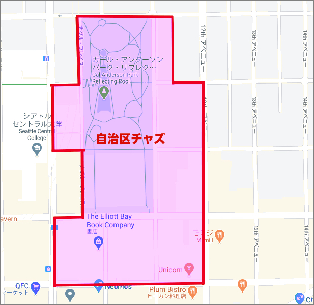 自治区チャズの位置　出典：Google map