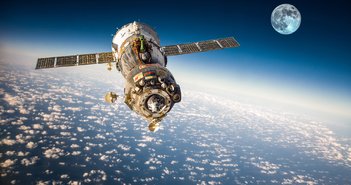 Spacecraft,Soyuz,Orbiting,The,Earth.,Elements,Of,This,Image,Furnished