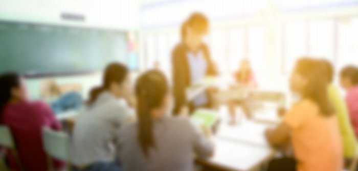 blur image of parent meeting in elementary school