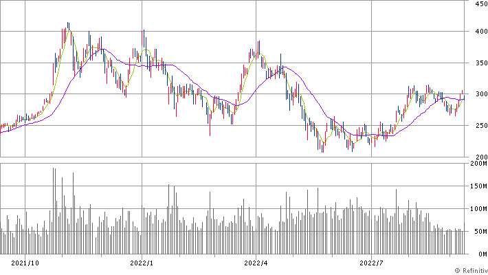 テスラ＜TSLA＞ 日足（SBI証券提供）