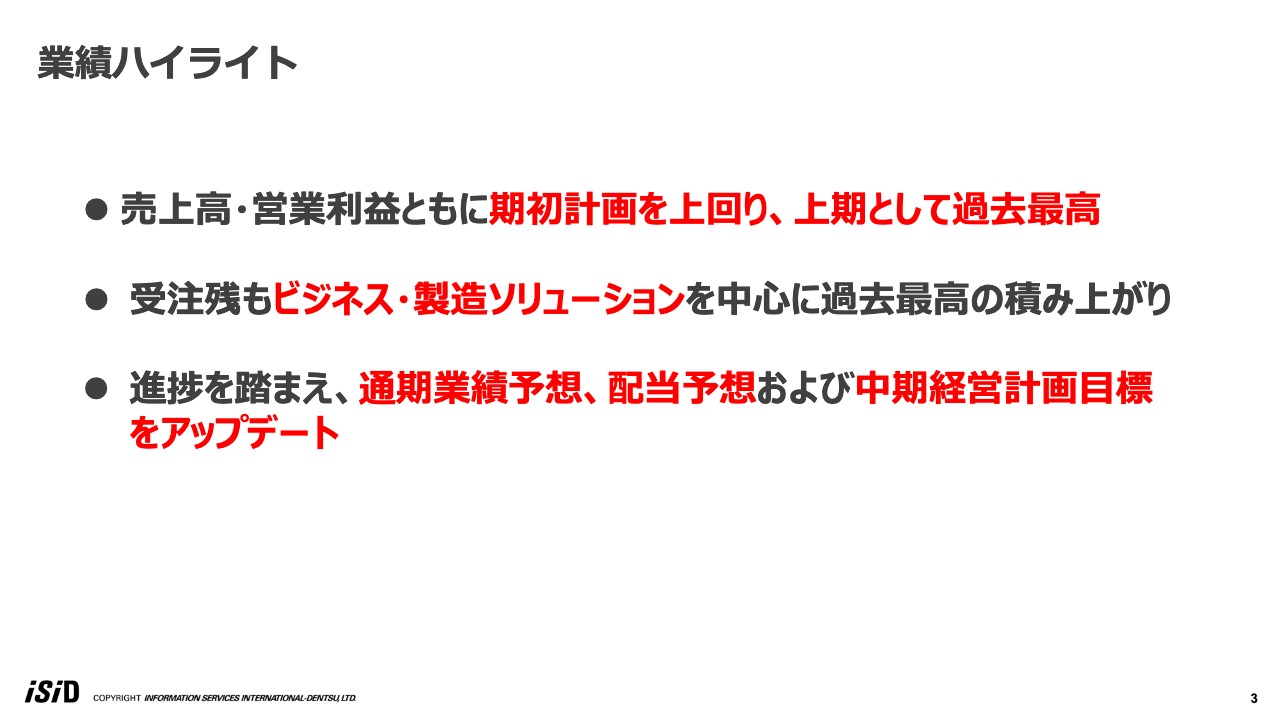 【QAあり】電通国際情報サービス、上期として過去最高の売上高・営業利益を達成し、通期業績・配当予想は上方修正