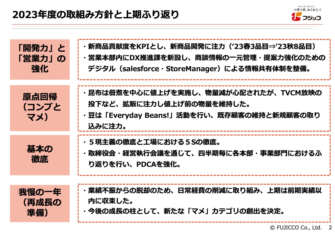 フジッコ、2Q売上高は前期比+4.4%、営業利益+23.7%　年末商戦から、今後の再成長に向かう