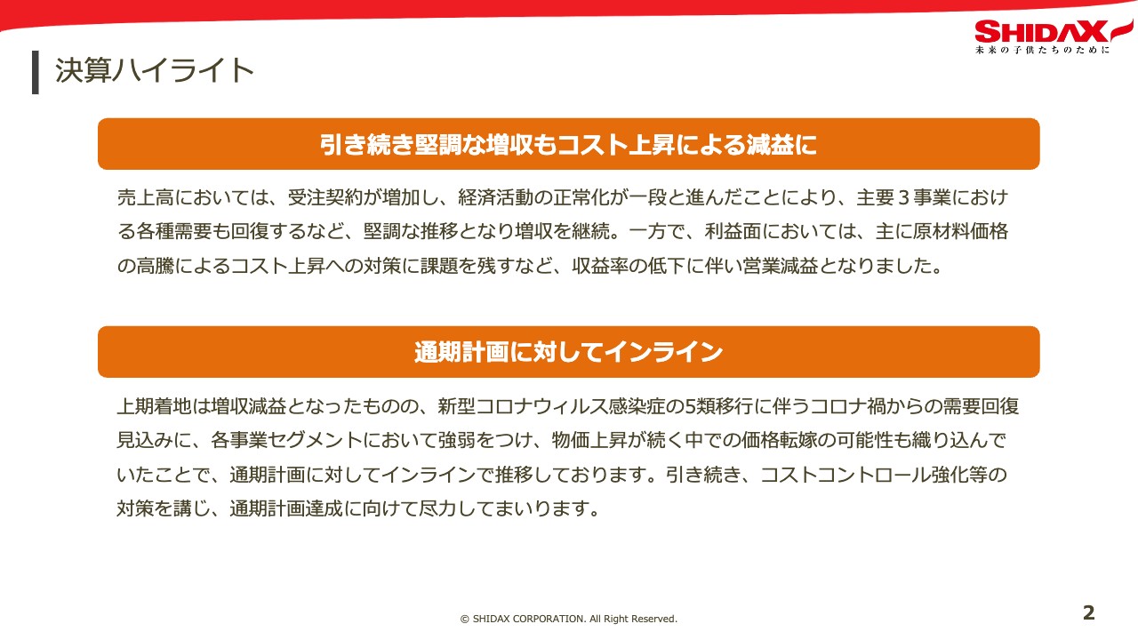 【QAあり】シダックス、上期は増収減益にて着地も通期計画通り進捗　オイシックス・ラ・大地と連携し新たな市場開拓へ