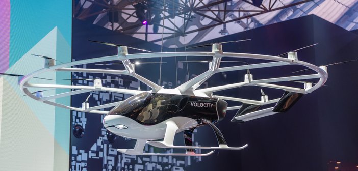 Frankfurt,,Germany,-,Sept,2019:,White,Volocopter,2x,Is,A