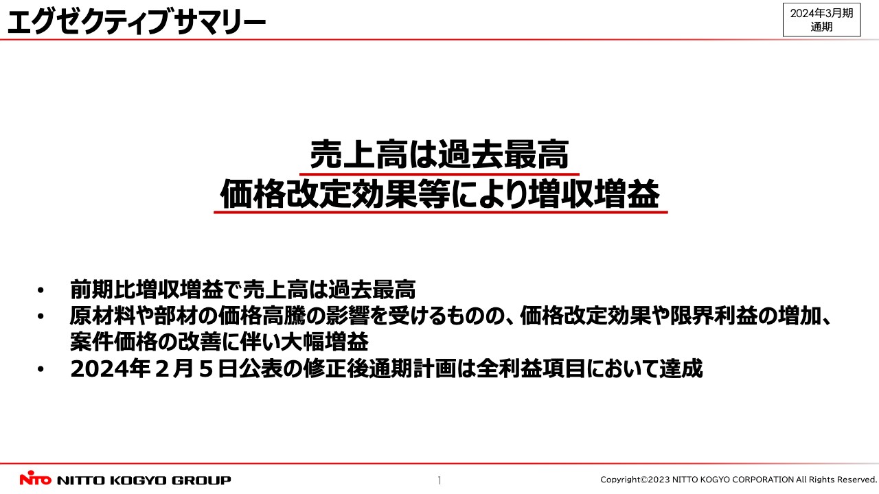 【QAあり】日東工業、価格改定等が寄与し通期売上高は過去最高　今期も堅調な設備投資需要等により増収増益を見込む