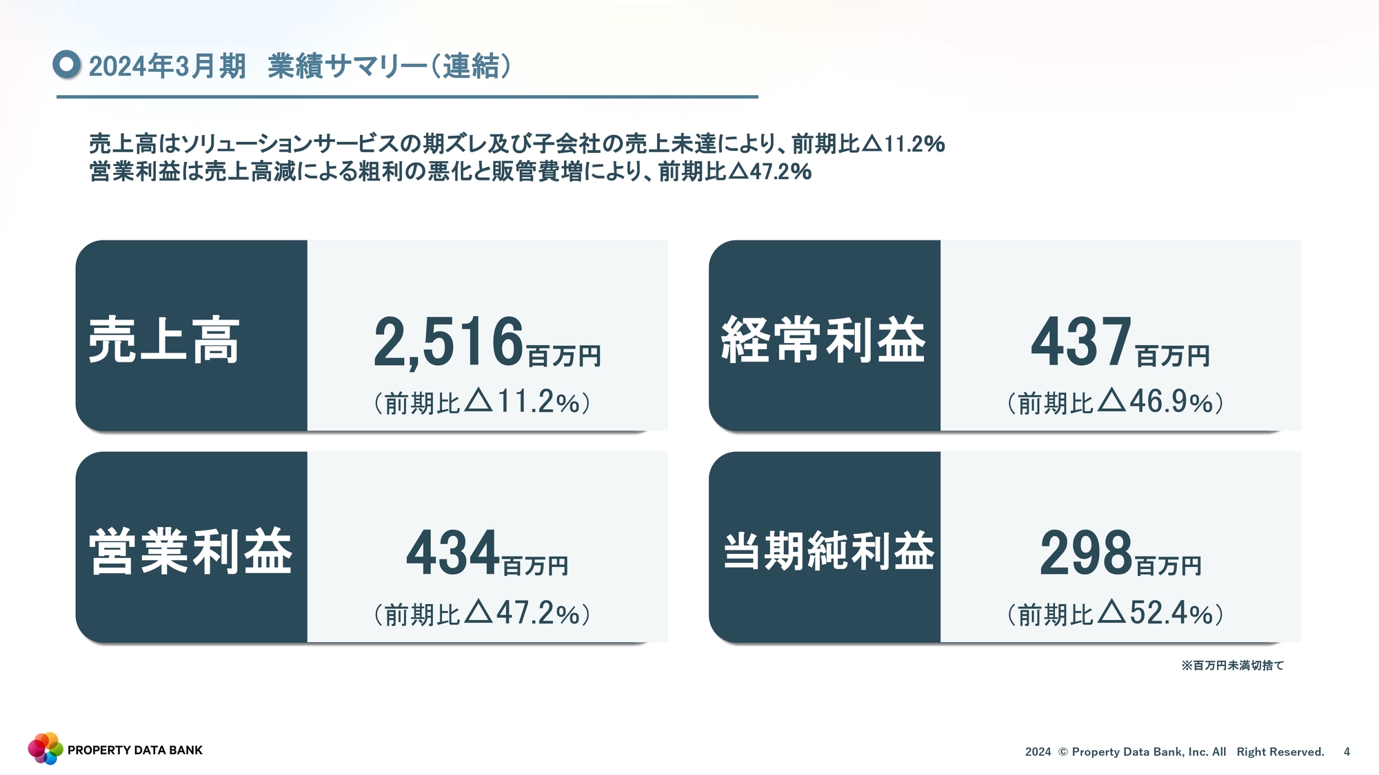 【QAあり】プロパティデータバンク、複数プロジェクトで案件大型化が想定以上に進捗　不動産領域外の一般事業の案件も順調に増加