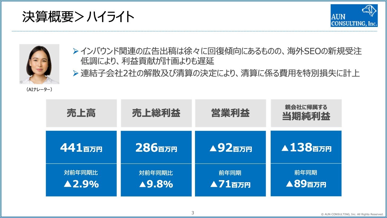 【QAあり】アウンコンサルティング、海外子会社2社を清算し経営資源を日本に集約　グループの合理化・効率化を図る