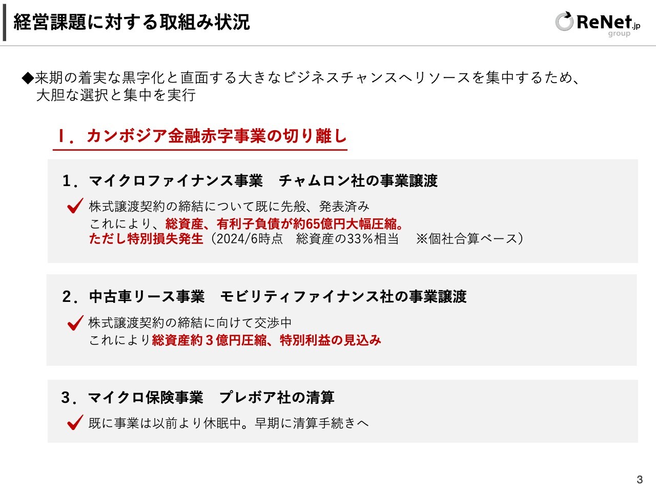 【QAあり】リネットジャパングループ、赤字部門を切り離し来期着実に黒字化へ　大きなビジネスチャンスにリソースを集中