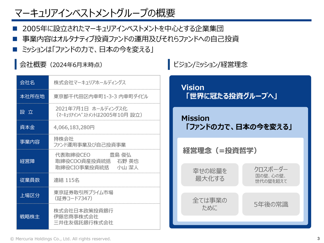 【QAあり】マーキュリアHD、バイアウト1号ファンドからの成功報酬が3Qに実現　年度予算は過去最高を据え置き