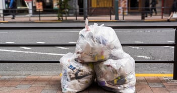 A,Pile,Of,Trash,Bag,On,A,Footpath,In,Tokyo,