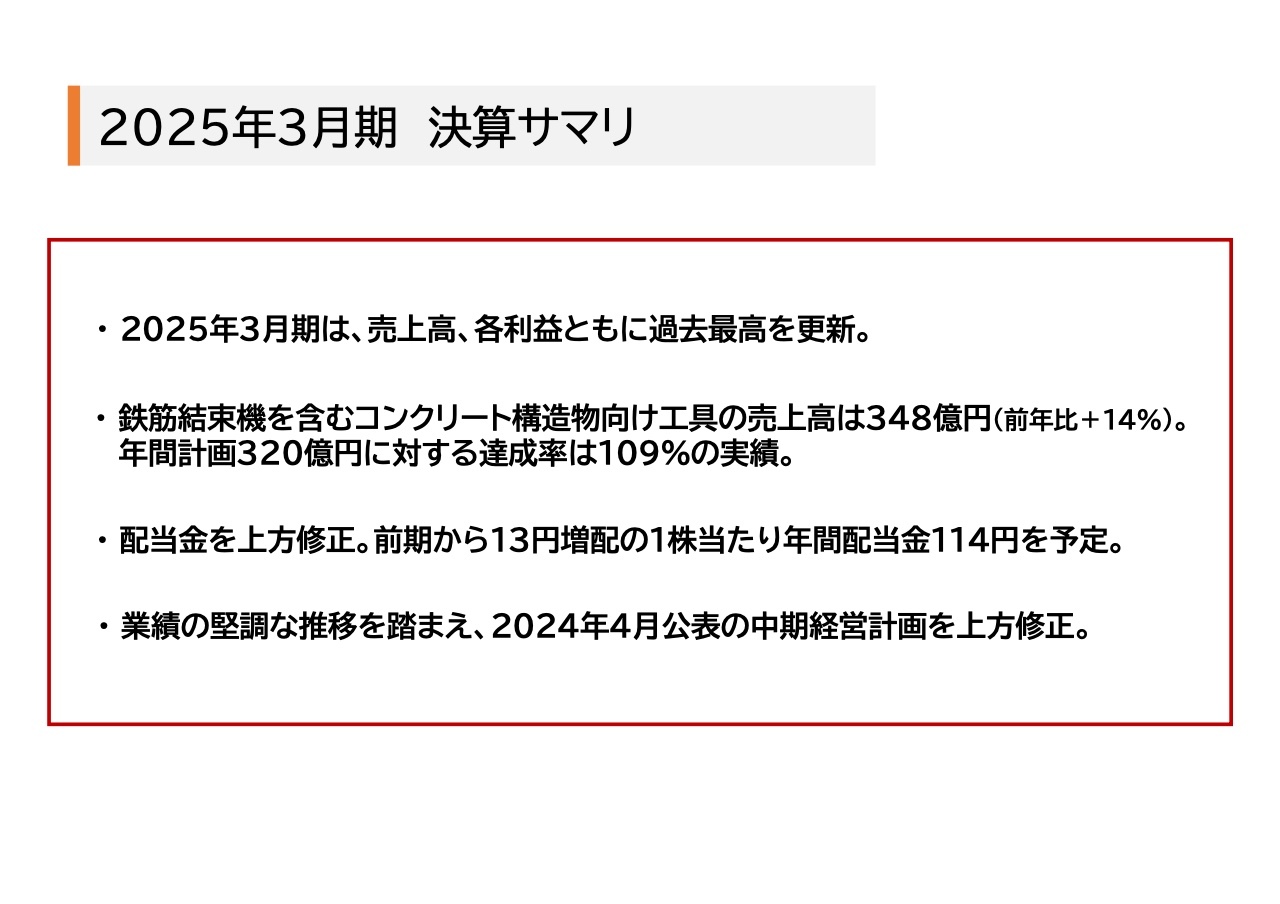 【QAあり】マックス、通期の売上高・各利益とも計画を上回り過去最高　中期経営計画を上方修正、年間配当金は前期+13円に増額修正