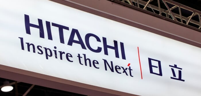 Beijing,,China,,October,12,,2017:,Hitachi,Sign;,Hitachi,,Ltd.,,A