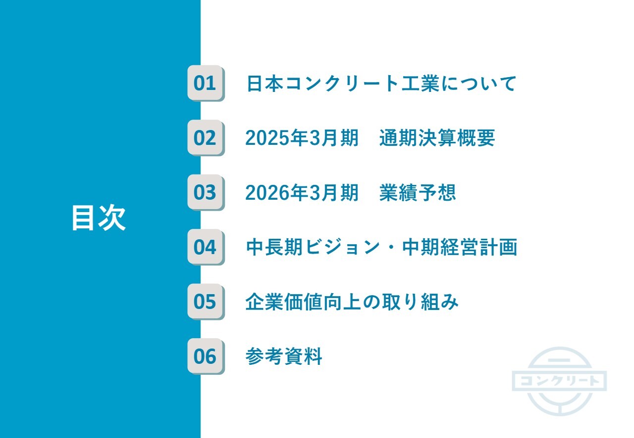 【QAあり】日本コンクリート工業、2025年3月期は純損失計上も来期は増収増益を見込み回復、配当性向40％を堅持