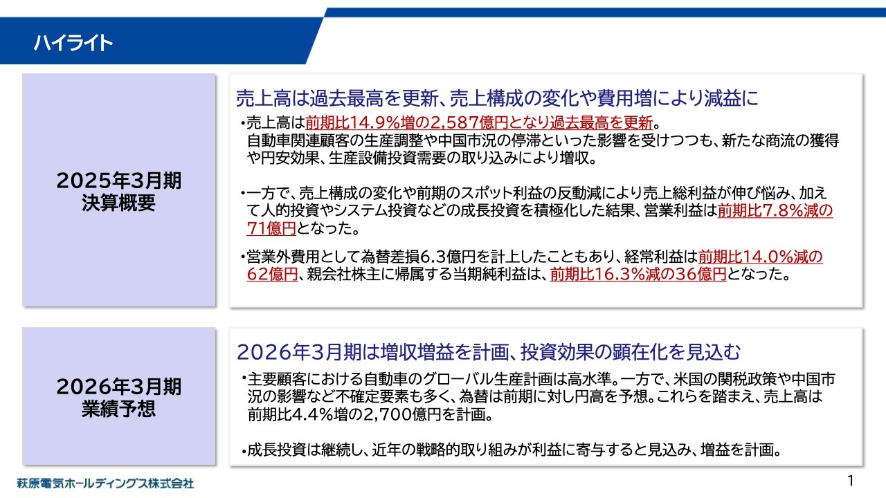 【QAあり】萩原電気HD、主力2事業増収で売上高は過去最高　デバイス事業は約170億円の新商流獲得、国内外のトヨタ関連顧客