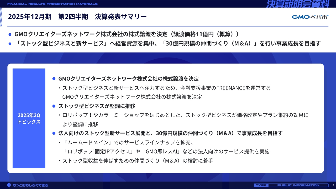 GMOペパボ、上期は増収増益、期初予想に対して順調に進捗　30億円規模の仲間づくり（M&A）に着手