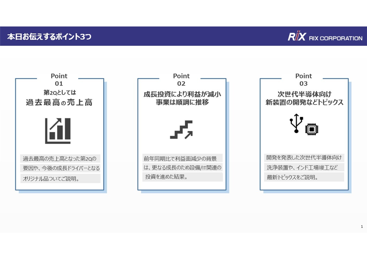 リックス、2Qは過去最高の売上を達成　成⻑投資により利益は減少も事業は順調に推移