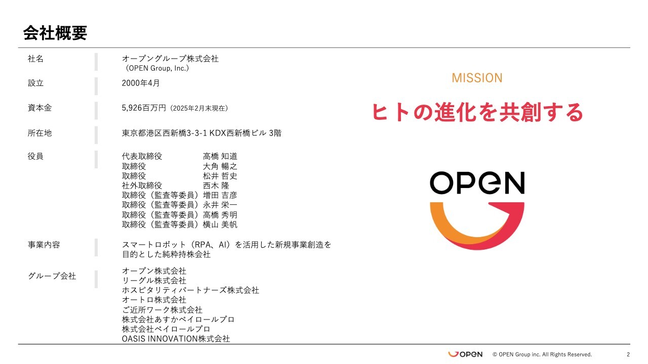 オープングループ、「AIトランスフォーメーション」を掲げ、オートメーション技術を活用した幅広い事業展開を目指す