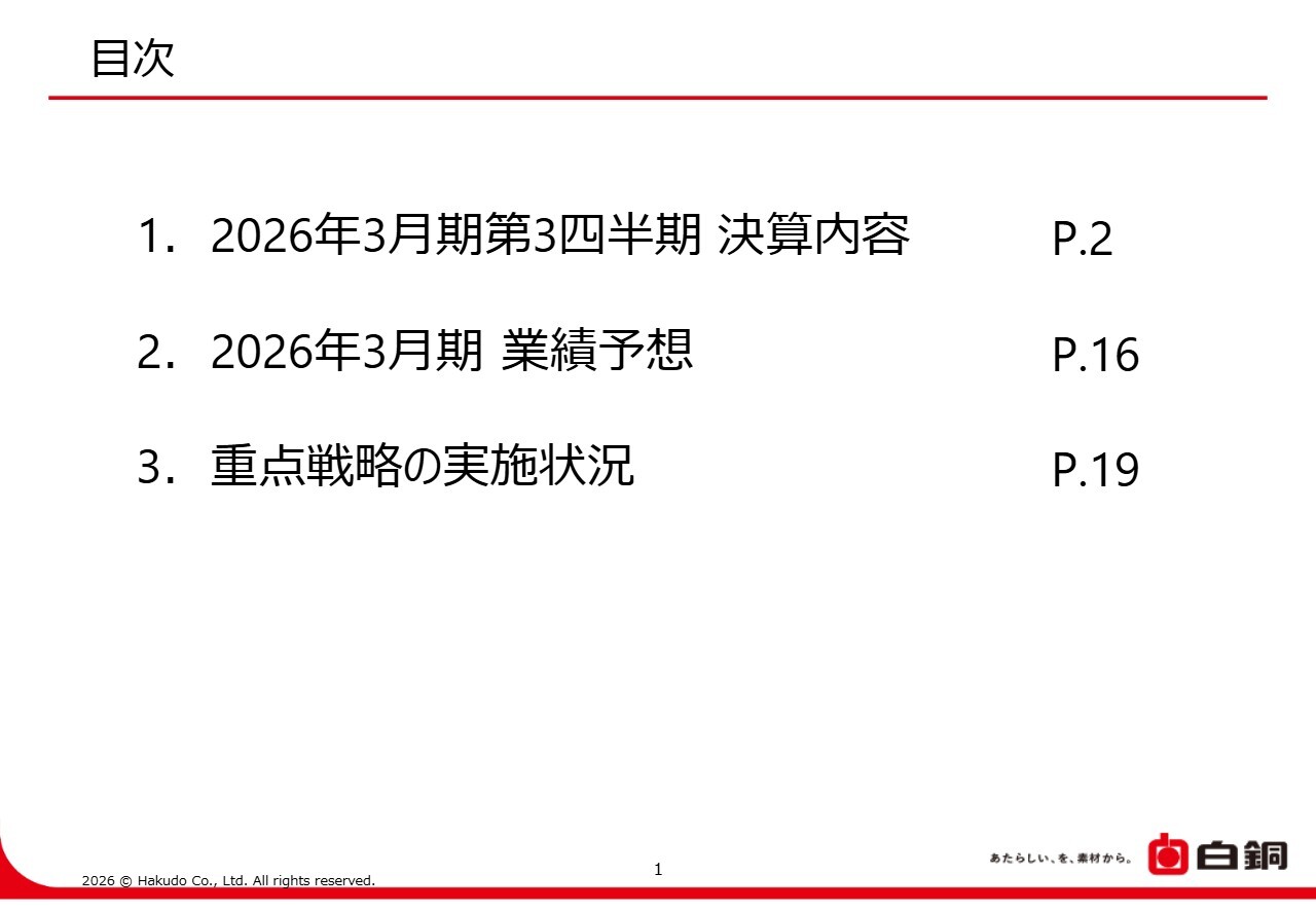白銅、通期予想を上方修正　主力の半導体製造装置向け回復と航空宇宙向けの好調が追い風