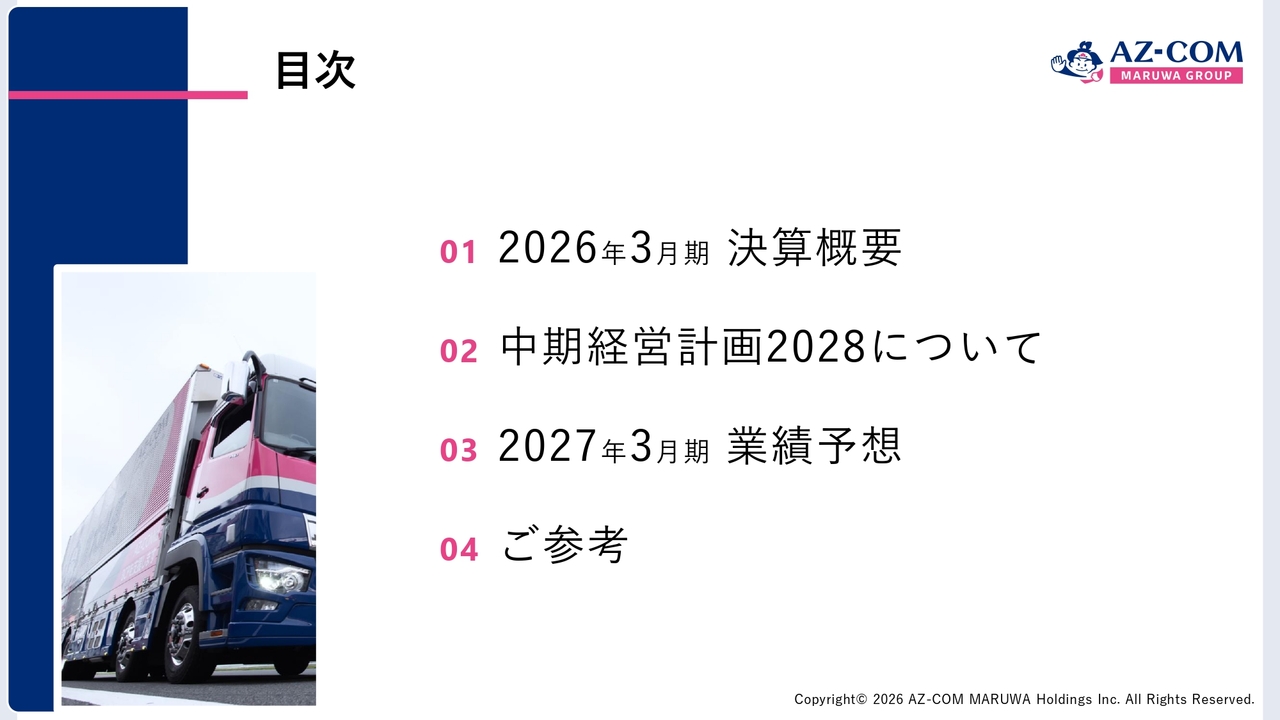AZ-COM丸和HD、2026年3月期は増収増益で着地　今期は売上高2,500億円を計画