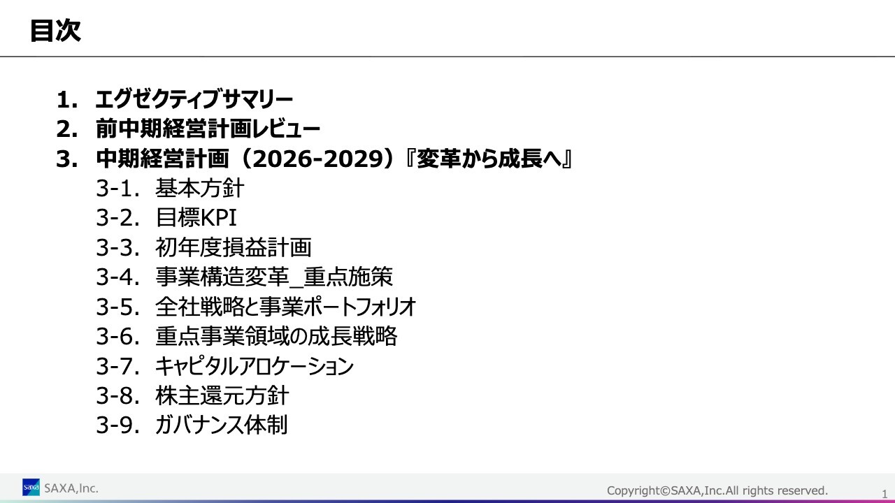サクサ、事業構造変革で収益力回復へ　DOE4％または総還元性向100％を掲げ株主還元も強化