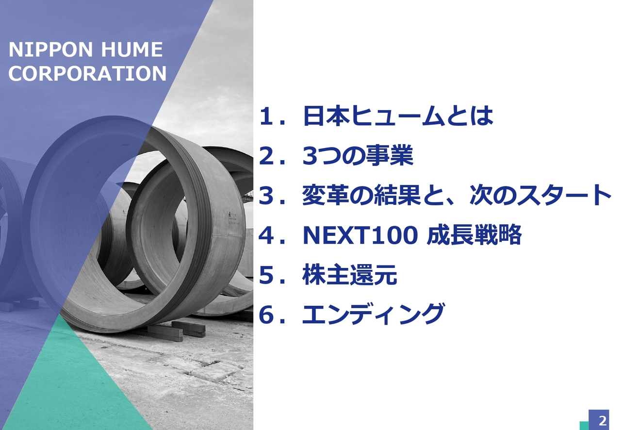 日本ヒューム、過去最高業績を追い風に新中期経営計画「NEXT100」始動　「社会課題の解決こそが当社の成長機会」