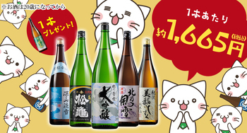 《今なら一升瓶1本プレゼント》新潟地酒5本セットが47%オフ！