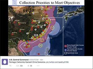 ハッカーが「中国に関する米軍のシナリオ」だという画像。 左上のロゴはマサチューセッツ工科大学リンカーン研究所 （下）のものなので、同研究所が作成した資料とみられる。