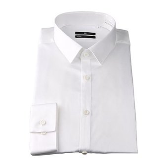 【BL/SKINNY】ショートポイントドレスシャツ/ホワイト+STRETCH