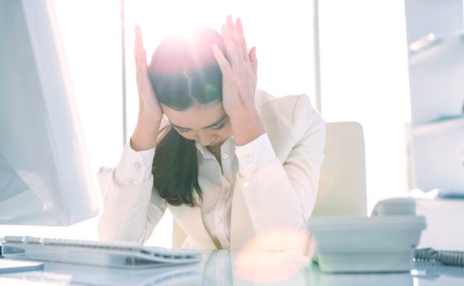 Stressed businesswoman