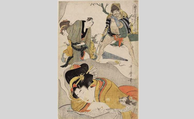 初夢　腐女子　春画　歌麿