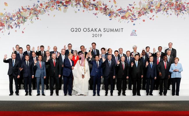 (Osaka - Japão, 28/06/2019) Presidente da República, Jair Bolsonaro, durante foto de família dos Líderes do G20.
Foto: Alan Santos / PR