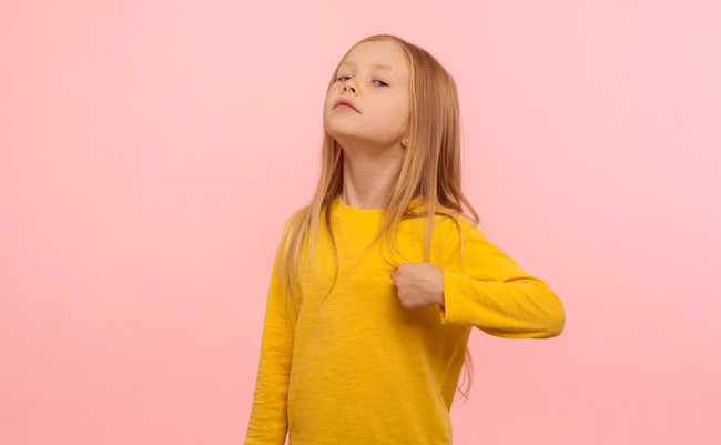 This,Is,Me!,Portrait,Of,Arrogant,Self-confident,Preschool,Girl,Pointing