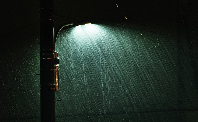 Heavy,Rain,In,Night,Japan