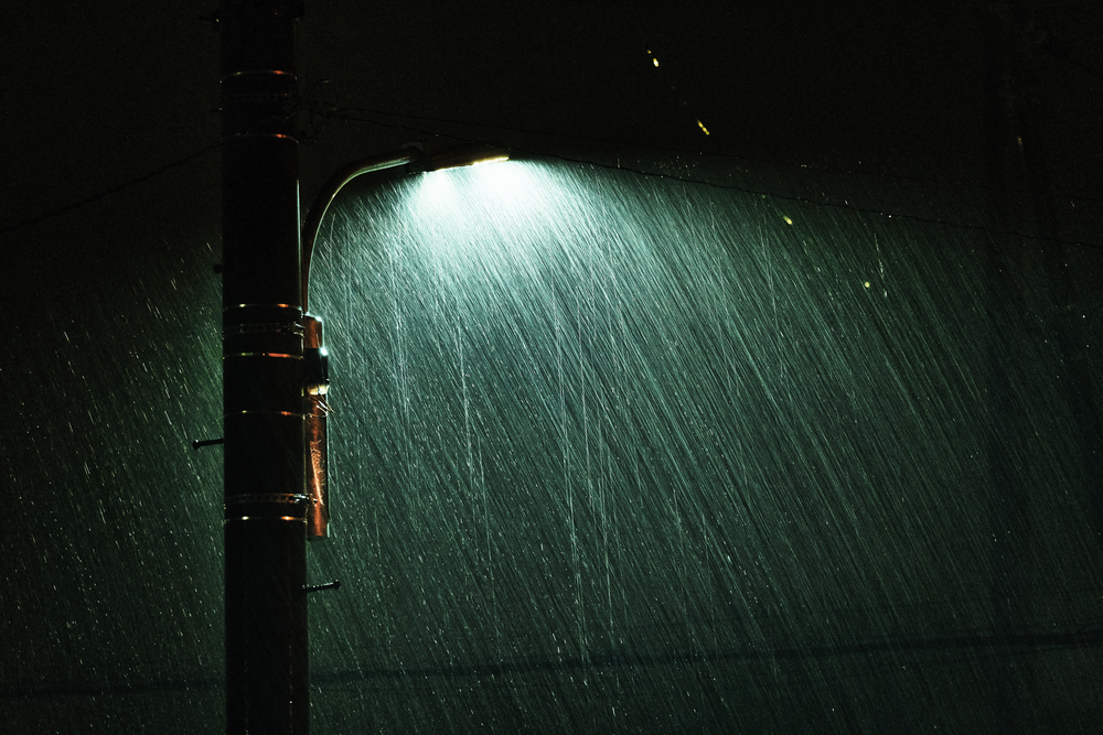 Heavy,Rain,In,Night,Japan