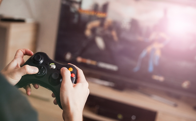 The,Guy,Is,Playing,On,The,Console