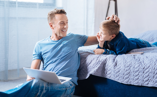 Happy,Young,Father,Ruffling,His,Sons,Hair