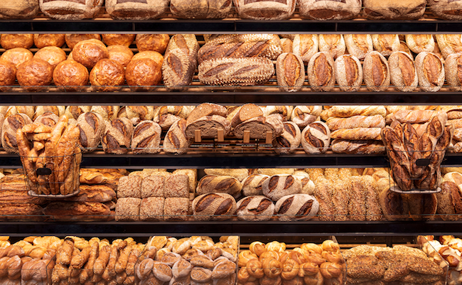 Delicious,Loaves,Of,Bread,In,A,German,Baker,Shop.,Different