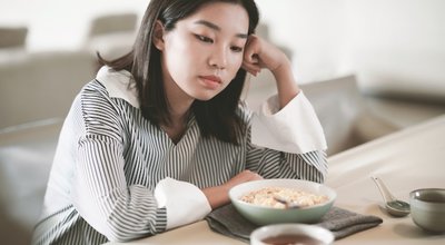 Asian,Young,Woman,Eating,Food