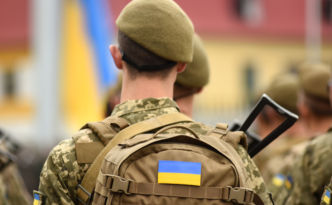 Ukrainian,Soldier.,Ukrainian,In,Army.,Ukrainian,Flag,On,Military,Uniform.