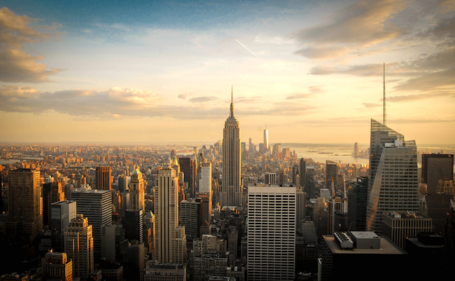 New,York,City,Skyline,With,Urban,Skyscrapers,On,The,Top