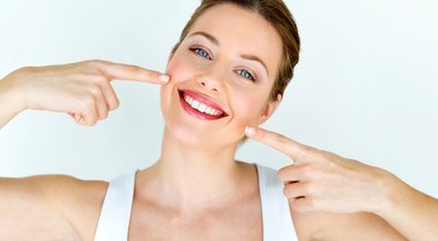 Portrait,Of,Beautiful,Young,Woman,With,Perfect,Smile.,Isolated,On