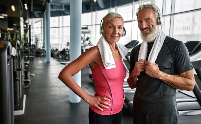 Portrait,Of,Fit,And,Active,Married,Senior,Couple,In,Workout