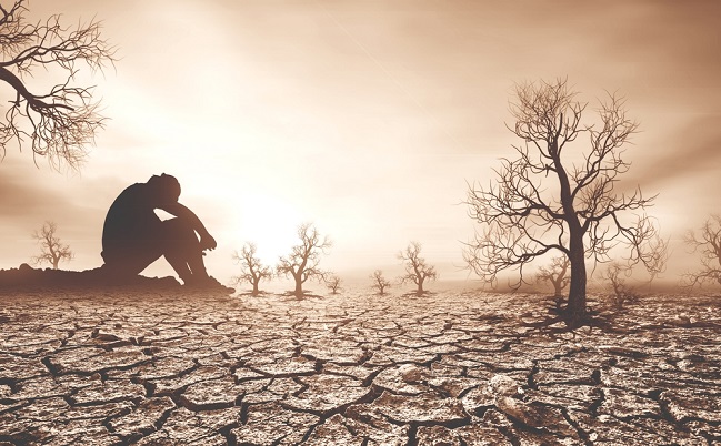 Concept,Of,Global,Warming,And,Drought.,People,Are,Sitting,In