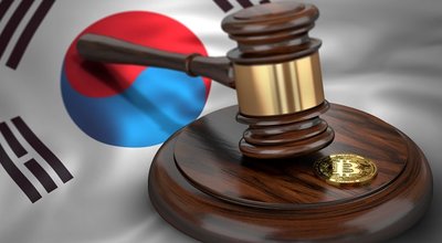 Bitcoin,And,Judge,Gavel,Laying,On,Flag,Of,South,Korea.
